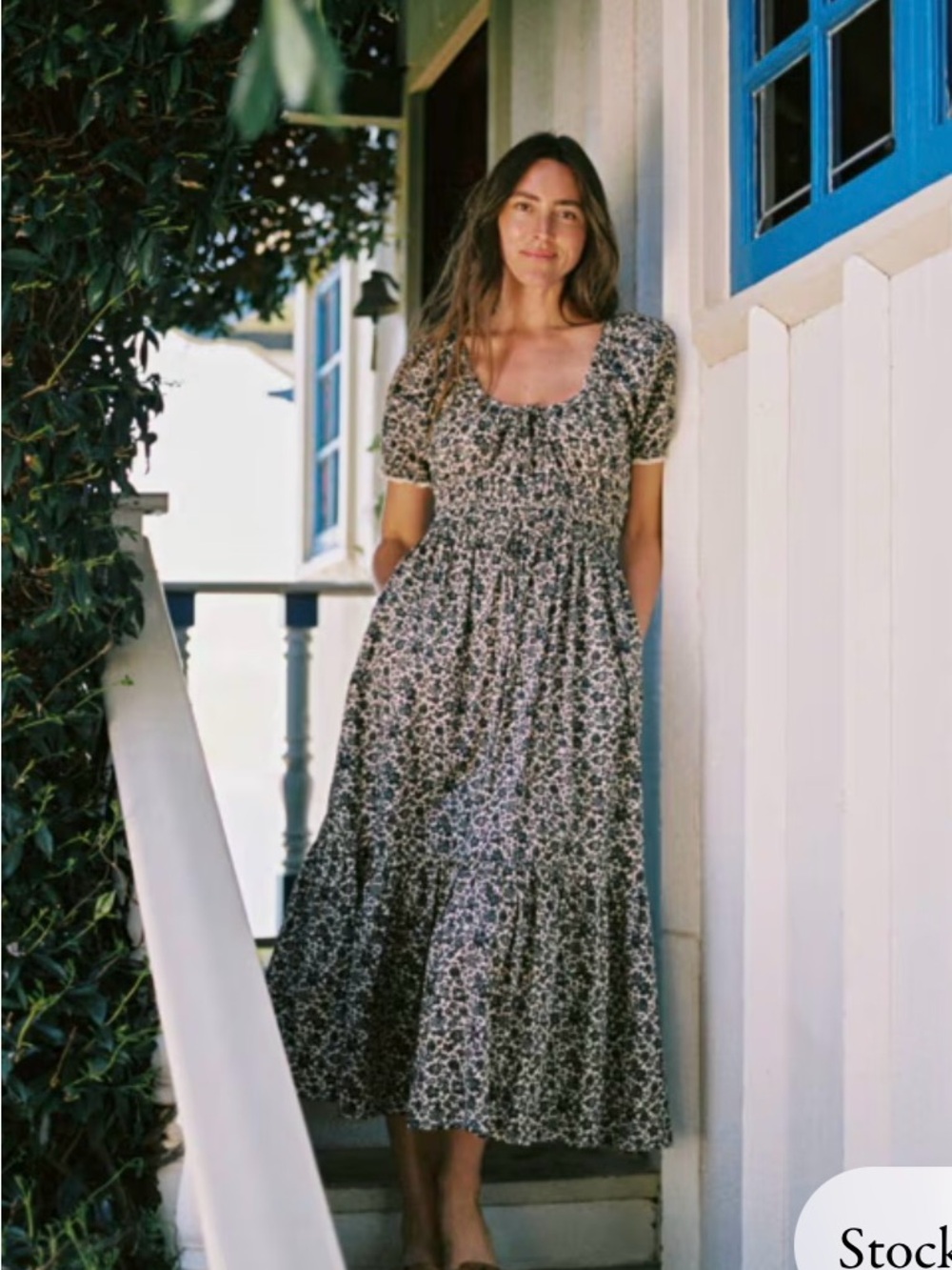 The Brynne Dress | Daisy Black Floral Short Sleeve Scoop Neck Maxi Dress Long